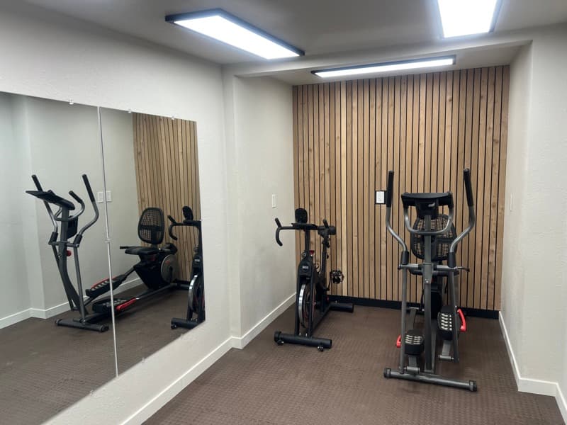 On-site gym with elliptical and exercise bike